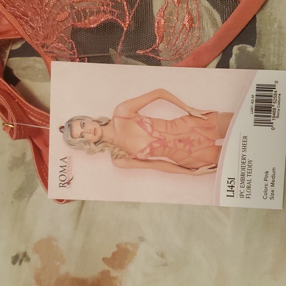 Floral Frenzy Garter Teddy - Picture 4 of 7